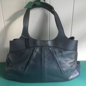 Coach Lexi Blue Graphite Leather Handbag